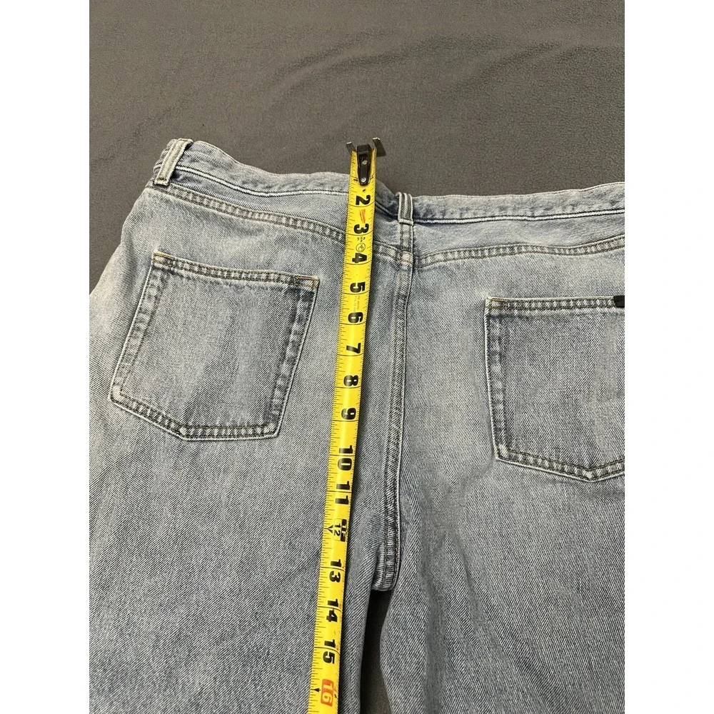 Saint Laurent Denim Distressed Shorts Jorts Size 34 Button Fly Blue Denim